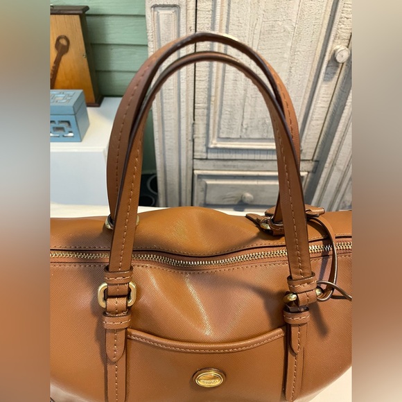 **AUTHENTIC** COACH Peyton Leather Nancy Satchel - Saddle- Dual Handle/Crossbody - Picture 13 of 15